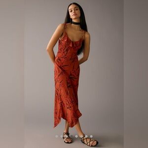 Floral Rust Maxi Dress